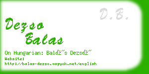 dezso balas business card